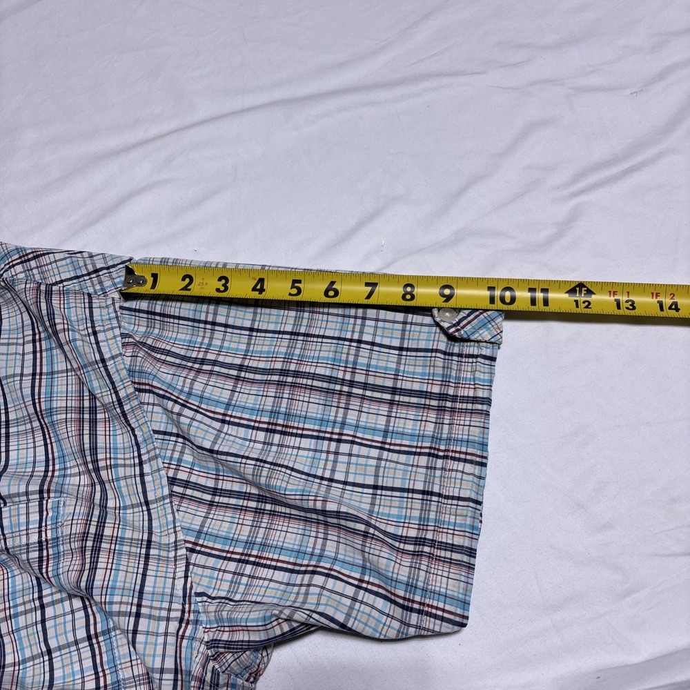 Vtg 90s Phat Farm Shirt Mens Color Cage White Blue Red Plaid Hip Hop Y2K 3XL - Picture 16 of 16